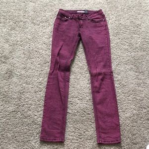 Stretchy skinny purple pants